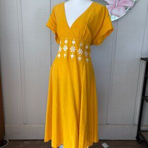 Kate Spade Daisy Embroidered Fit and Flare Dress, Size 14